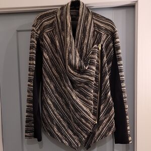 Lucky Brand Black and Tan Knit Jacket